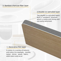 Tablero de pared sólido de chapa de madera de fibra de carbón de bambú moderno de 8mm decoración Interior con función impermeable diseño clásico