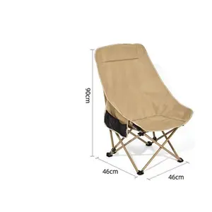 Factory Wholesale Outdoor Folding Chair Portable High Back Heightened Moon Chair Recliner Camping Small Stool