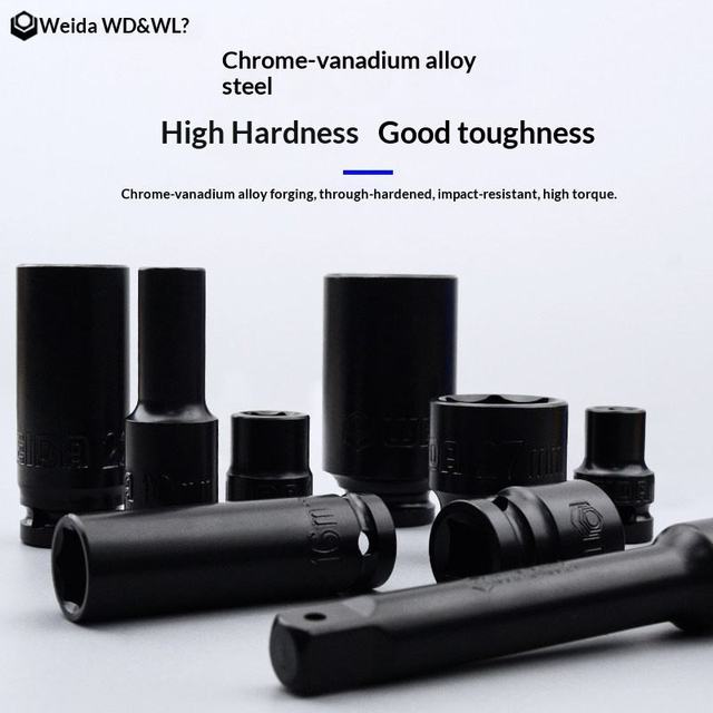 WEIDA Durable 14PCS High Hardness Impact-Resistant Sockets Set Pneumatic Box OEM for Auto Maintenance Cr-Mo Material