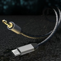 Kabel Audio Stereo USB Type C ke 3.5mm Aux RCA PVC 24bit DAC untuk Stereo Mobil iPhone 16/15 & Ponsel Android
