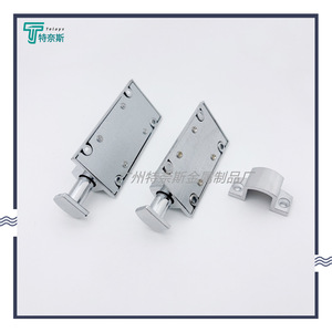LS406 Door Bolts 3 And 4 Inch Zinc Alloy <b>Spring</b> Loaded Button Lock For Cabinet Doors Industrial Design Easy Installation - Product Image 2