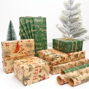 New Design Christmas Gift <b>Wrapping</b> <b>Paper</b> 43*300 cm Kraft <b>Paper</b> <b>Wrapping</b> <b>Paper</b> Packaging - Product Image 1