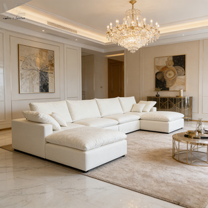 Divano Angolare Modulare a L Oversize in Stile Europeo, Set di Divani Componibili per Soggiorno, Appartamento e Hotel - Product Image 2