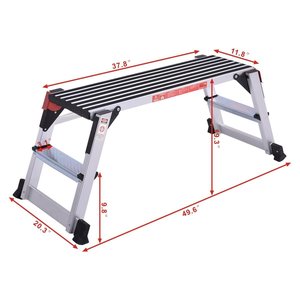 Plateforme <span class=keywords><strong>de</strong></span> travail en aluminium industrielle, banc <span class=keywords><strong>de</strong></span> travail, marchepied pliable, échelle pour cloisons sèches, certifiée CE - Product Image 3