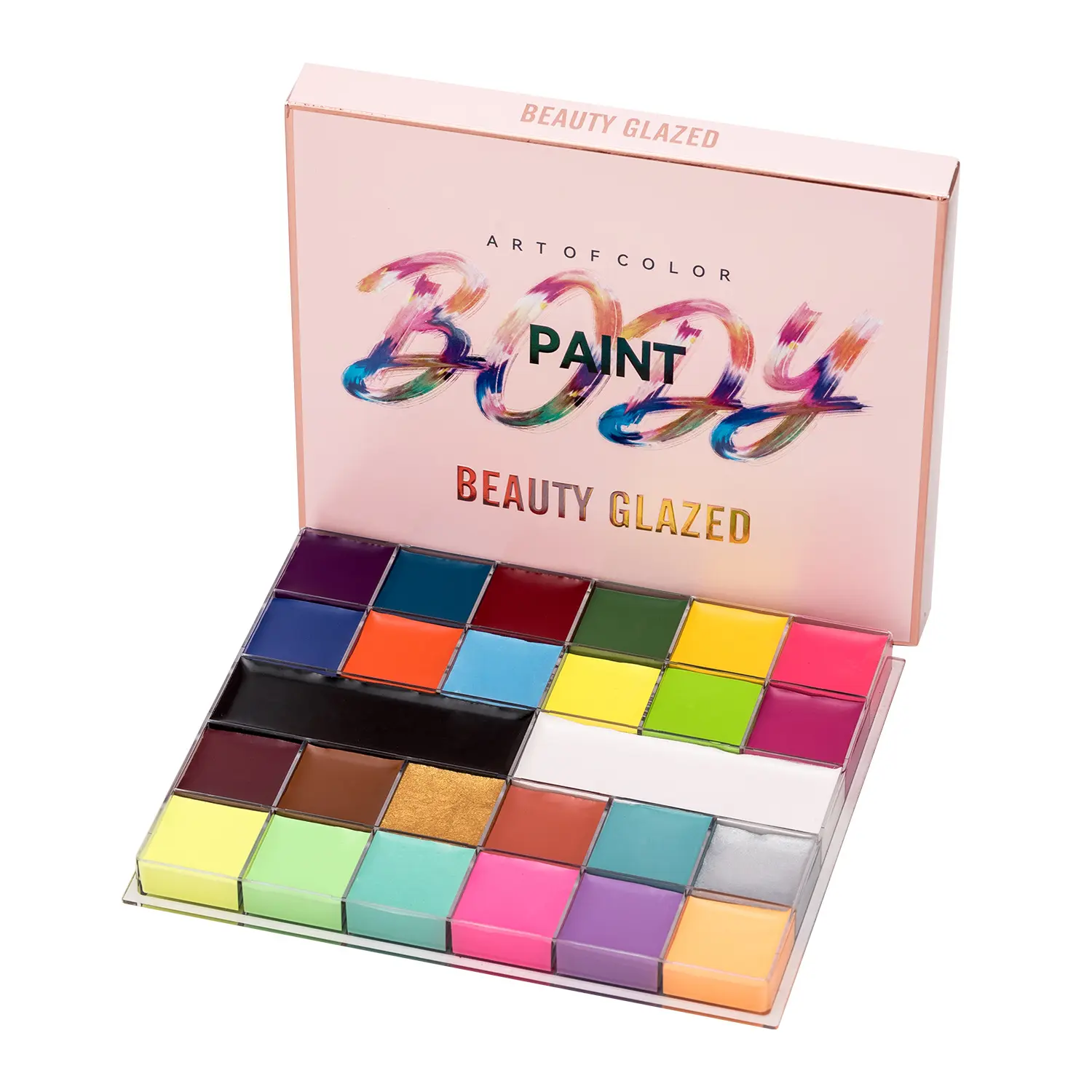BEAUTY GLAZED 26 Colors Face Body Paint Oil Palette Flash Tattoo Painting Art For Halloween Party Makeup Safe For Kids BEAU