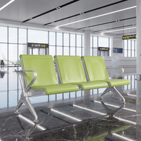 Bancs d'attente métalliques de style industriel pour gares, aéroports, hôpitaux, cliniques, mobilier commercial HFYM à vendre
