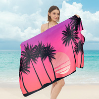 Double Sided Custom Printed Microfiber Summer Beach Towel Quick Dry Highly Absorbent Suede Sand Free Pool Towels for Swimming