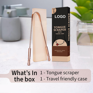 Grattoir à langue en cuivre pur pour adultes Épurateur de langue pour la mauvaise haleine Nettoyeur de langue facile à utiliser pour les soins bucco-dentaires et l'hygiène - Product Image 4