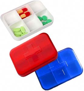 Boîte à pilules portable à 6 compartiments en forme de croix, organiseur de pilules de voyage en plastique durable pour le stockage hebdomadaire des médicaments - Product Image 2