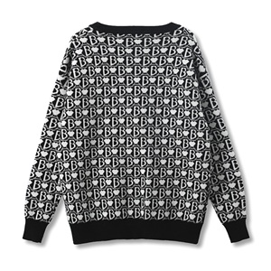 2024 Custom OEM&amp; ODM <strong>Ladies</strong> Luxury <strong>Black</strong> &amp;White Plaid Autumn Winter Stipe Knitted V Neck Long Sleeve <strong>Cardigan</strong> <strong>With</strong> Button - Product Image 2