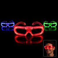 Lunettes LED lumineuses en gros, lunettes de soleil néon colorées pour enfants et adultes, costume pour Halloween, rave et festival