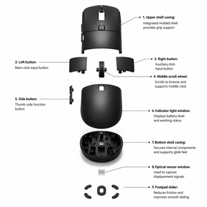 Souris <span class=keywords><strong>de</strong></span> jeu sans fil rechargeable, optique, capteur PAW 3311, rétroéclairage RGB, ergonomique, récepteur USB 2,4 GHz, pour les deux mains, pour ordinateur portable <span class=keywords><strong>de</strong></span> bureau - Product Image 6