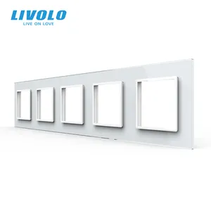 Стеклянная панель переключателя Livolo, 364 мм * 80 мм, стандарт ЕС, квадратная стеклянная панель для настенной розетки