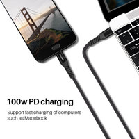 Câble USB Type-C vers USB-A en nylon tressé avec alliage d'aluminium pour téléphone portable et ordinateur, charge rapide 3A, vente en gros