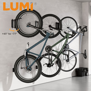 Lot de 2 supports de rangement verticaux pour vélos, <span class=keywords><strong>support</strong></span> <span class=keywords><strong>mural</strong></span> LBM14-01, rangement pour cintre de <span class=keywords><strong>vélo</strong></span> pour présentoir intérieur de la maison - Product Image 1