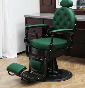 Chaise de barbier hydraulique à hauteur réglable, chaise de coiffure traditionnelle avec repose-pieds et base ronde pour salon de coiffure - Product Image 3