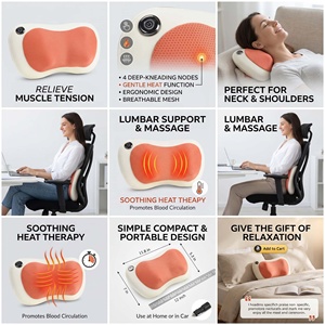 Conception ergonomique spécifiquement conçue pour l'alignement de la colonne cervicale et la gestion de la douleur - <span class=keywords><strong>Oreiller</strong></span> de massage 3D portable sans fil - Product Image 6
