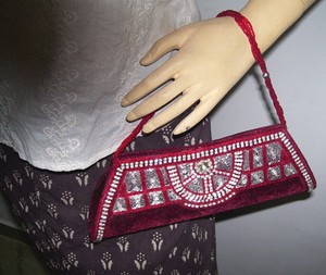 Store Handcrafted Velvet Embroidered Clutch <b>Purse</b> for Women Return Gift Favor up to 1L Capacity Flap Closure - Product Image 4