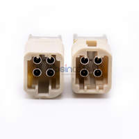 Conector RF Mini-Fakra Macho 4 en 1, Código B, Montaje en PCB a Través de Orificio, para Antena de Radio de Coche