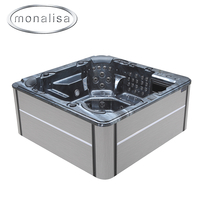 Spa de Luxe Extérieur pour 6 Personnes avec Cascade Apaisante et Éclairage LED Multicolore