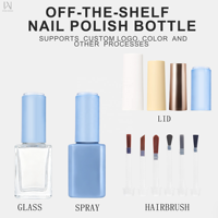 Flacon de vernis à ongles en gel 15 ml, personnalisé avec logo d'usine, couleur unique, flacon rectangulaire vide pour huile à cuticules avec bouchon et pinceau