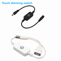 Prise USB DC avec bouton et variateur tactile 0~100% en ABS, garantie 2 ans, pour bande lumineuse LED COB SMD DC5V/12V/24V et veilleuse