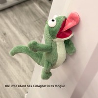 Boneka Kadal Bertema Halloween dengan Lidah Terjulur, Isi Kapas PP, Unisex, Dilengkapi Magnet, Dapat Memainkan Suara, Rancangan Transformasi