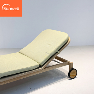 Chaises longues d'extérieur en bois <span class=keywords><strong>de</strong></span> teck massif, résistantes à l'eau, pour piscine, plage, villa, fabrication directe d'usine, France - Product Image 5
