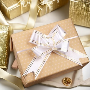 Colorart Factory Nœuds à tirer en ruban papillon pour emballage cadeau de festival, décoration de fête et de Noël - Product Image 1