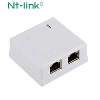 Harga pabrik kotak persimpangan Port 2 Rj45 Cat5e Cat6 Utp Ftp Jack Keystone dudukan permukaan