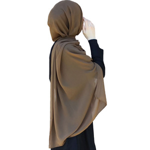 Prezzo di fabbrica 180*85 CENTIMETRI Grande Formato Pianura Bolla Chiffon Dello Scialle di Hijab Musulmano Testa Involucri Della Sciarpa - Product Image 1