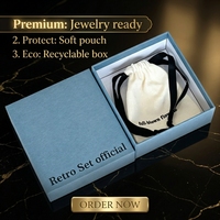 Boîte à bijoux bleue en carton pour emballage cadeau de colliers, boucles d'oreilles, bracelets, montres et lunettes