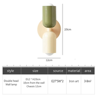 Lampe murale industrielle LED à double tête, lumière douce, sans scintillement vidéo, blanc chaud, intensité réglable, pour salon