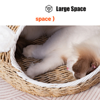 Livraison rapide, lits pour chats personnalisés en gros, lit pour chat en rotin semi-fermé, grotte pour animaux de compagnie tissée à la main, lit pour animaux de compagnie
