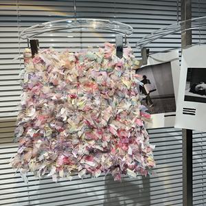 OUDINA Modisches bedrucktes 3D-Muster ärmelloses Damenrock-Set, Crop-Top und Minirock, sexy zweiteiliges Set - Product Image 6