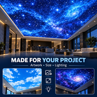 Kotak Lampu LED Langit Biru Awan dengan Panel Kain Cetak dan Rangka Aluminium untuk Interior Komersial