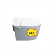 WC intelligent de luxe avec couvercle à fermeture douce, fonction massage, lumière nocturne, affichage LED, télécommande et siège chauffant