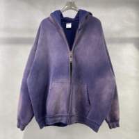 Sudaderas con Capucha Extra Grandes de 360 GSM con Cierre y Logotipo Personalizado, de Alta Calidad, Lavadas y Teñidas con Cera, Estilo Vintage para Hombre y Mujer