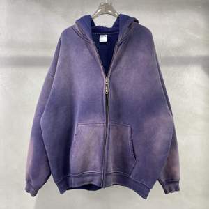 Felpe con Cappuccio <span class=keywords><strong>Oversize</strong></span> Vintage con Zip Personalizzate di Alta Qualità 360 GSM per Uomo e Donna Felpe Vintage Lavate e Tinte a Cera - Product Image 4