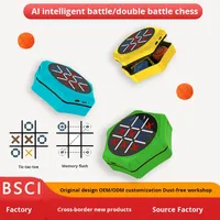 Jeu éducatif électronique intelligent en plastique Tic-Tac-Toe cinq-en-un pour enfants, entraînement à la réflexion, machine de jeu électronique de pêche