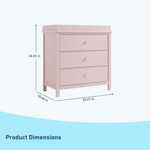 <span class=keywords><strong>Commode</strong></span> <span class=keywords><strong>à</strong></span> <span class=keywords><strong>langer</strong></span> moderne <span class=keywords><strong>rose</strong></span> pour bébé, 3 tiroirs - Product Image 2