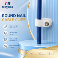 Clips de fixation pour câbles en forme de cercle avec clou en acier, attaches en plastique PE pour fils, 6 mm, 100 pièces/sac, conformes RoHS, pour fixation murale