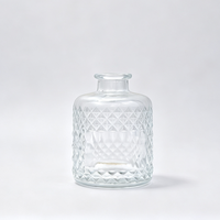 Bouteille diffuseur de parfum vintage en verre gaufré vide pour diffuseur à bâtonnets, désodorisant d'ambiance et huile parfumée, pour la décoration intérieure