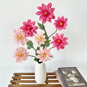 Flores de Seda Artificiales de Alta Calidad para Boda, Peonía Realista de 4 Cabezas, Dalia, Decoraciones Navideñas, Hechas a Mano, Impermeables y Duraderas - Product Image 2