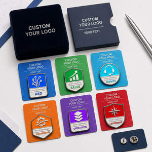 Ensemble de badges en émail personnalisés pour l'identification des départements d'entreprise, pour la reconnaissance des postes des employés - Product Image 2