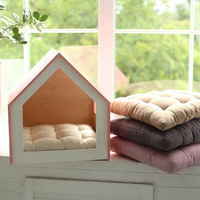 Nouvelle Maison pour Chiots en Bois Écologique Style 2026, Porte Triangulaire Rayée, Tendance, pour Intérieur, Lit pour Chat, Niche pour Chien, Cabane en Bois