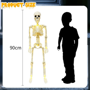 Squelette Homme Tête <span class=keywords><strong>de</strong></span> Mort 90cm, Articulations Mobiles, Accessoire d'Évasion <span class=keywords><strong>Secret</strong></span>, Décoration Suspendue d'Halloween, Squelette Lumineux Étanche - Product Image 5
