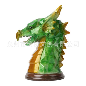 Portaplumas con cabeza de dragón, adorno de resina para decoración de escritorio, regalo - Product Image 5