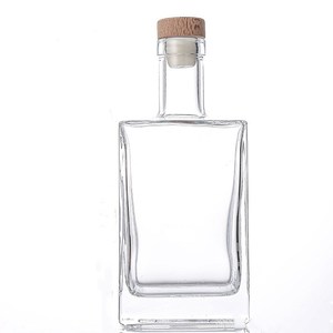 Tùy Chỉnh Rõ Ràng Vuông 375Ml 500Ml 750Ml Rượu Vang Vodka Chai Thủy Tinh Cho Rượu Rỗng <span class=keywords><strong>Gin</strong></span> Whiskey Tinh Thần Chai Với Gỗ Nút Chai - Product Image 5