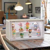 Xinhang Boîte d'affichage de figurines à collectionner scellées magnétiquement Configuration sans outil Boîte mystère Organisateur Conteneur de stockage de jouets colorés